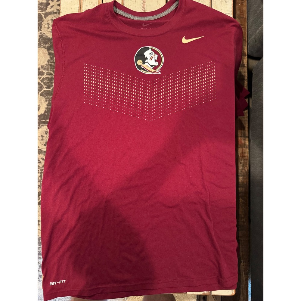 Nike Dri-FIT Florida State Seminoles FSU Shirt Mens XL Maroon Garnet Training